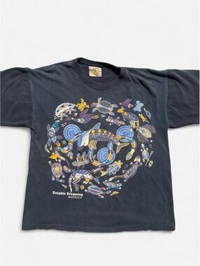 Dolphin Dreaming Australia Changes Men's Navy and Black Tshirt